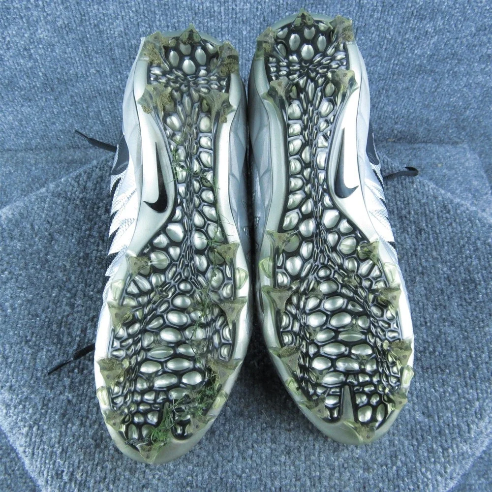Nike Alpha Menace Football Men Sneaker Shoes Size 11 Medium‎ Silver Synthetic